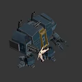 Modern Weapon Machine Gun Design With Firing Mechanism And Spark Effects