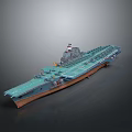Aircraft Carrier Military Ship Model With Flight Deck And Naval Weapon System