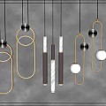 Modern Minimalist Pendant Lights With Circular Rings Linear Bars And Metal Marble
