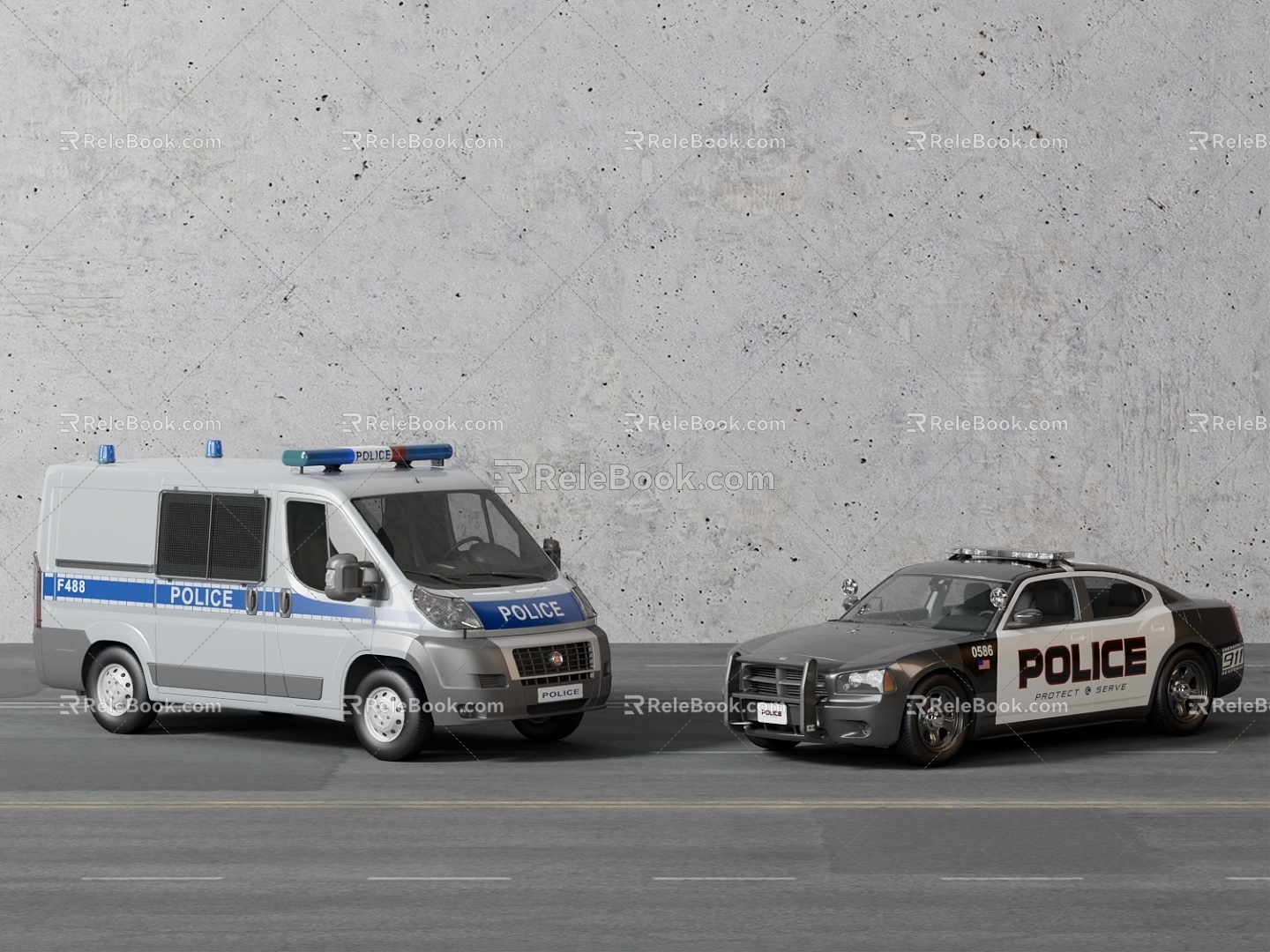 Police car official car 3d model