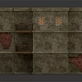Cartoon Scene With Multi Story Building Damaged Walls Balconies And Flat Roof