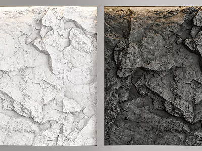 Rock Texture Background Wall With White And Dark Natural Stone Patterns 3d model