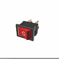 Red Button Electrical Switch Device With Black Base And Golden Pins