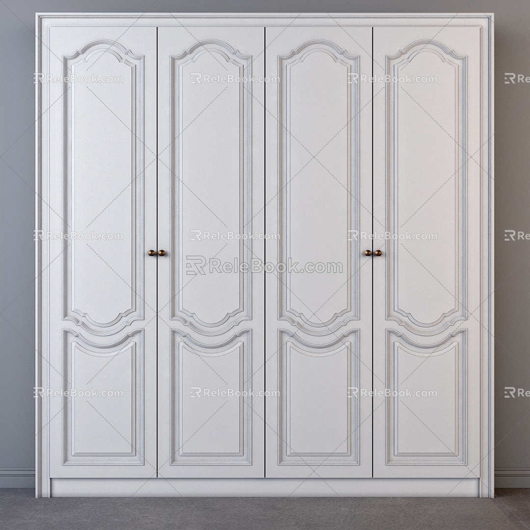 White wardrobe 3d model