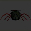 Red Insect With Glowing Wings And Green Striped Body Artistic Model