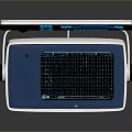 Modern White Lab Equipment With Open Lid Green Grid Display Blue Border And Black Knob