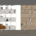 Modern Open Bookcase Interior Design With White Wooden Shelves Books And Plants