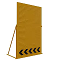 Yellow Construction Safety Barrier With Black Arrow Patterns For Site Protection