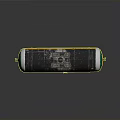 Train Oil Tank Wagon With Black Body Yellow Green Stripes And Number 160 0285