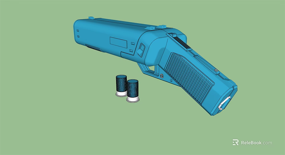 Blue Household Handheld Tool With Two Cylindrical Accessories For Daily Use 3d model