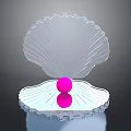 Stylish Transparent Shell Fashion Accessory Featuring Pink Sphere Decorative Base Design
