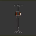 IV Stand With Red IV Bags In Medical Setting Featuring Metal Frame And Hooks