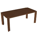 Natural Wooden Dining Table With Simple Design And Straight Legs 3d model