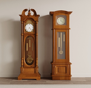 American retro floor clock table clock pendulum clock 3d model