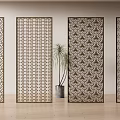 Decorative Room Dividers With Four Different Geometric Patterns For Modern Interior Design 3d model