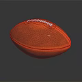 Orange Textured Stitched Football Sports Equipment on Black Background with Reflection