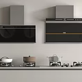 Modern Kitchen Appliances With Sleek Range Hoods Stovetops And Cooking Pots