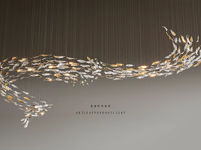 Elegant Art Leaf Pendant Light With Decorative Hanging Design For Modern Home 3d model