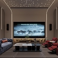 modern video room home theater audio-visual room 3d model