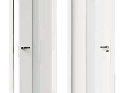 Modern Interior Hinged Door With White Finish Handle And Lock Design 3d model