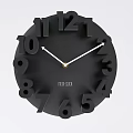 Modern Black Wall Clock With Large Numbers White Hands And METROCK Branding