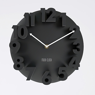 Modern Italian stereo clock wall clock 3d model