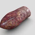 Traditional Cured Salami Sausage With Red And White Marbled Meat In Cylindrical Shape