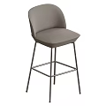 Modern Gray Upholstered Bar Stool With Sturdy Metal Frame And Comfortable Seat
