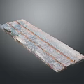 Realistic Train Model Railway Track with Gravel and Metal Rails on Gray Background
