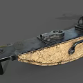 Historical Old Cannon Weapon With Wooden Wheels And Metal Barrel