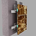 Modern node stone wall construction process node 3d model