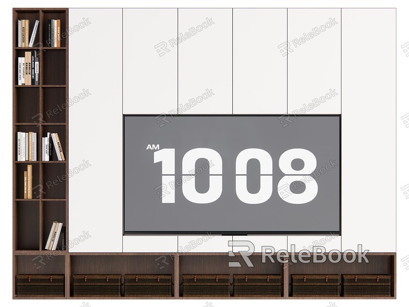 Modern TV background wall TV cabinet model