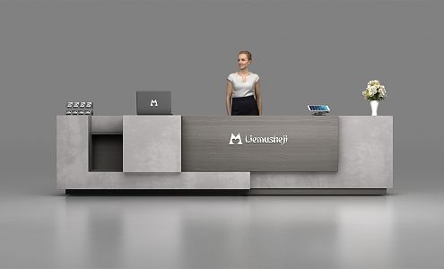 Modern reception desk 3d model