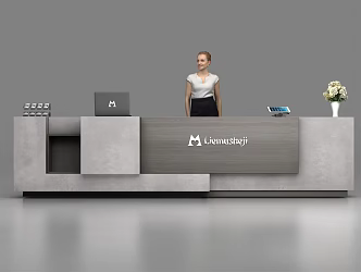 Modern reception desk 3d model