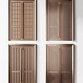 New Chinese style door copper door double door combination 3d model