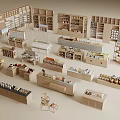 Wooden Display Shelves For Retail Store With Multi Tiered Open Counter And Various Styles