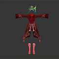 Elegant Traditional Chinese Robe With Ornate Embroidered Patterns Red Accents Hat And Socks
