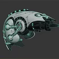 Futuristic White Concept Car With Mechanical Design And Circular Elements Sci Fi Style