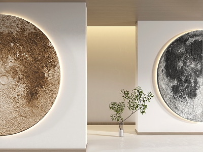 Modern Moon Decorative Painting 3d model