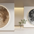 Modern Moon Decorative Painting 3d model