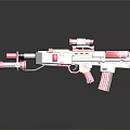 Pink And White Toy Gun Model With Scope And Decorative Elements 3d model