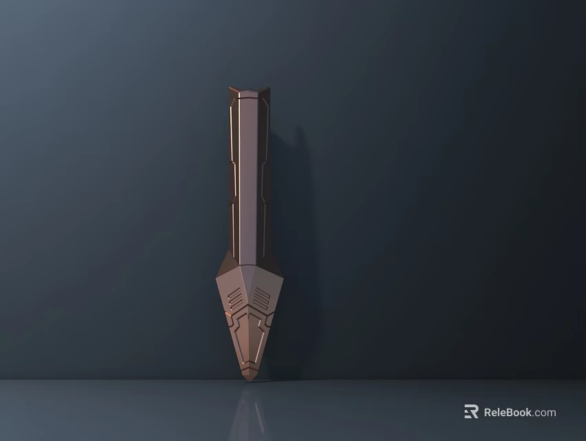 Contemporary Bronze Wall Lamp With Angular Geometric Design And Sleek Metallic Finish For Indoor 3d model 