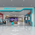 Modern Gymnasium Interior Design With Fitness Equipment Robot And Colorful Sofas