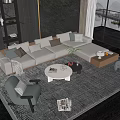 Modern Sofa Coffee Table Combination Sofa Coffee Table 3d model