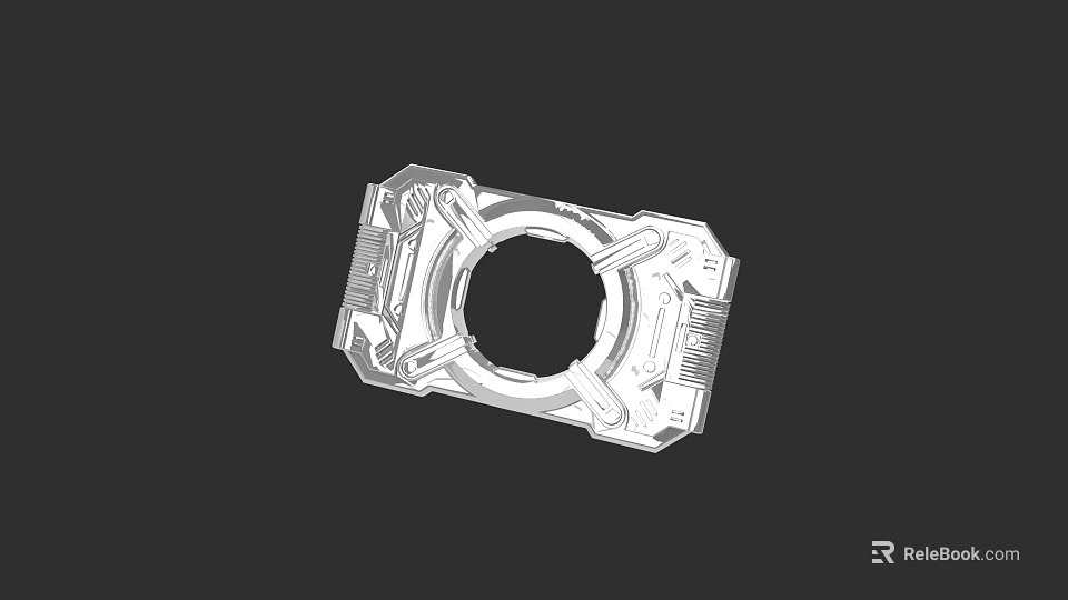 Game Movie Character With Transparent Mechanical Ring Structure Design Elements 3d model 