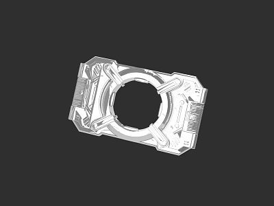Game Movie Character With Transparent Mechanical Ring Structure Design Elements 3d model
