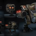 Modern sci-fi mech robot cyberpunk robot future show mechanical robot war robot mech wind robot 3d model