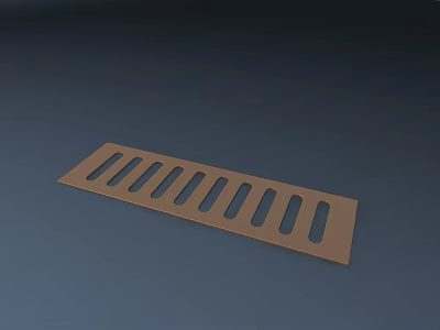 Garden Landscape Drainage Grate With Brown Rectangular Perforated Design For Outdoor Use 3d model