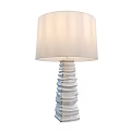 Elegant Modern Table Lamp With White Lampshade And Layered Spiral Base