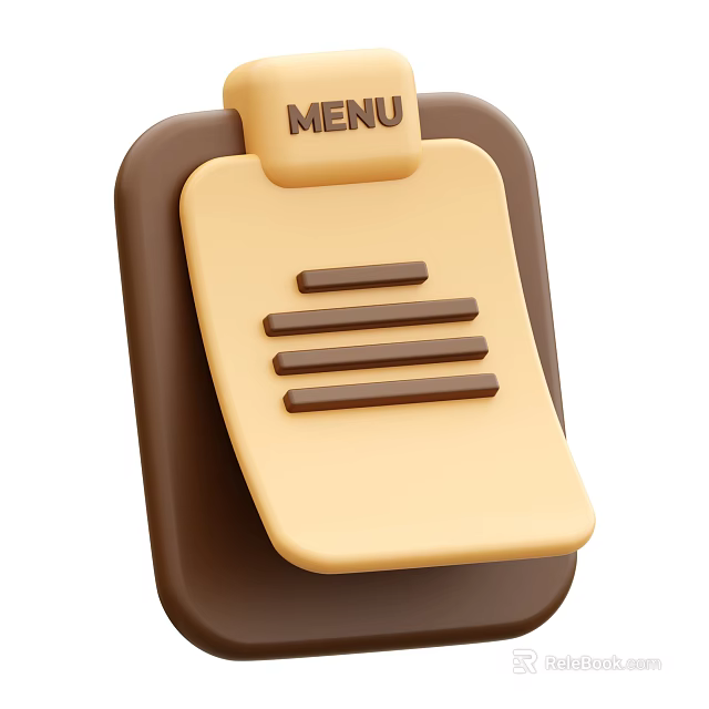 Modern Decorative Ornament Set With Menu Shaped Brown Beige Pieces And Line Decorations 3d model 
